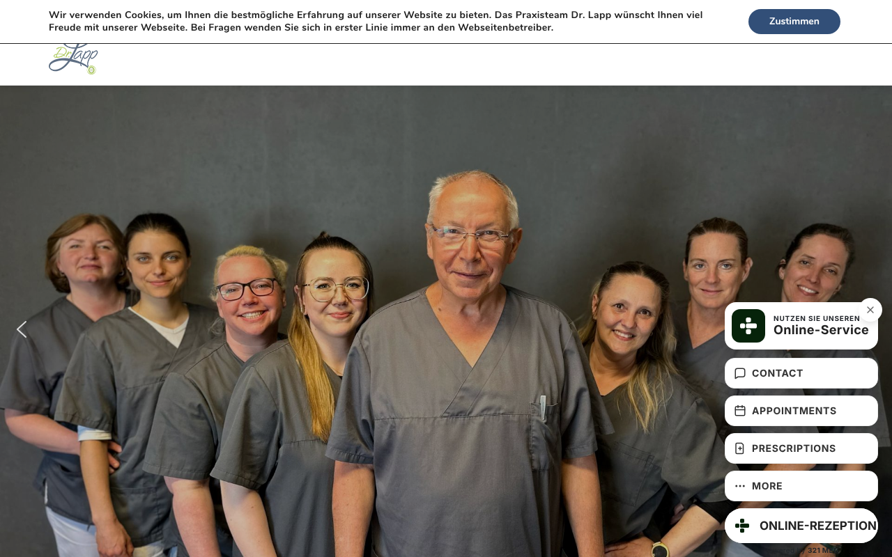 Dr. med. Manfred Lapp specialist in general medicine screenshot