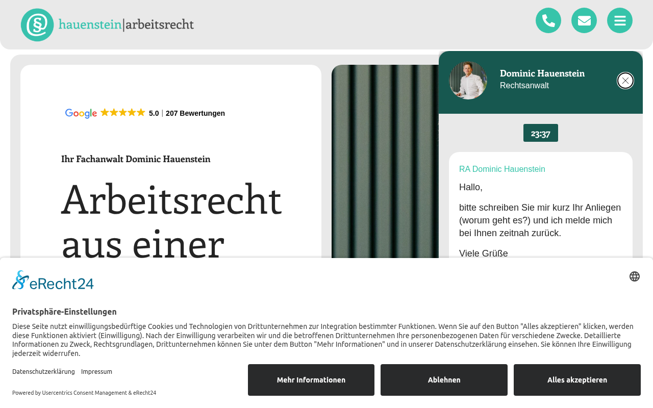 Rechtsanwalt Dominic Hauenstein | Fachanwalt für Arbeitsrecht| TOP Bewertungen screenshot