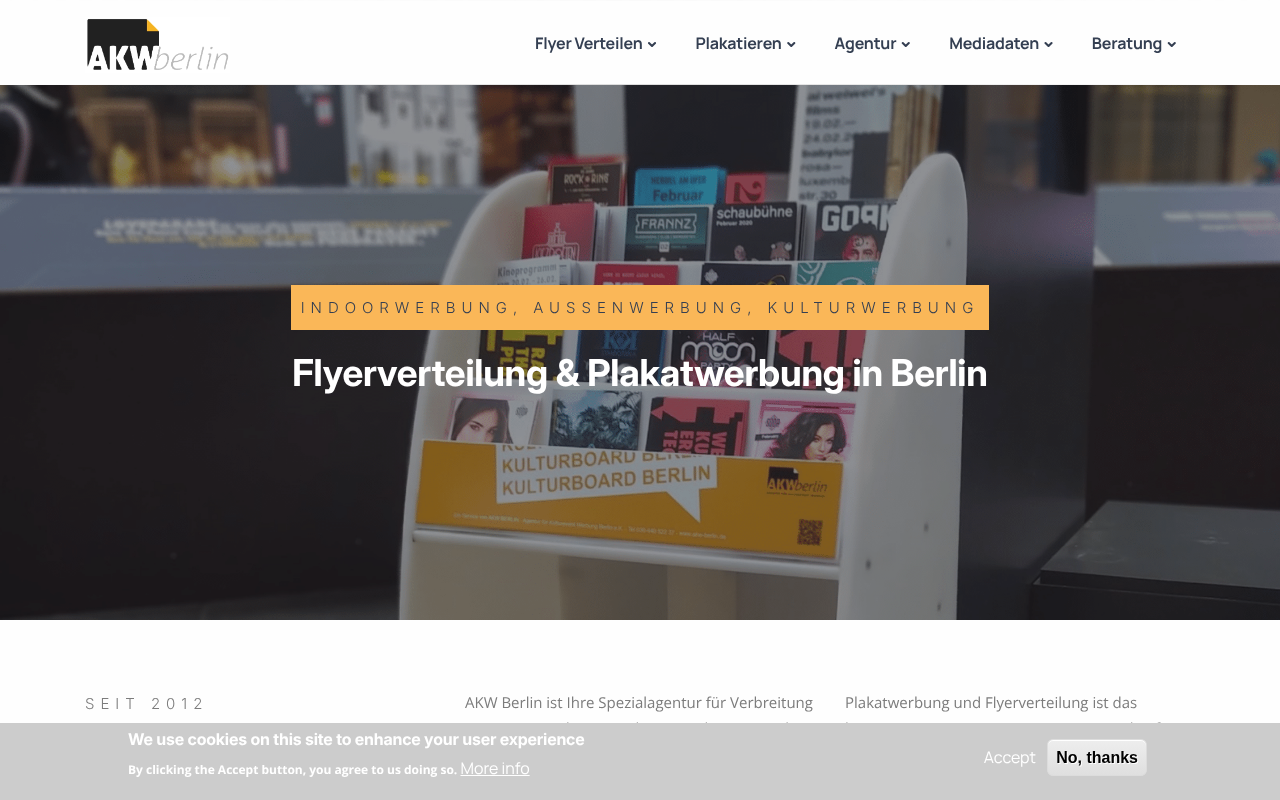 AKW Berlin - Agentur für Kulturevent Werbung Berlin e.K. screenshot