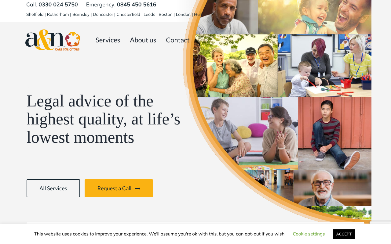 A&N Care Solicitors screenshot
