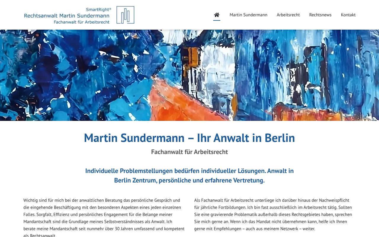 Rechtsanwalt Martin Sundermann Fachanwalt für Arbeitsrecht screenshot