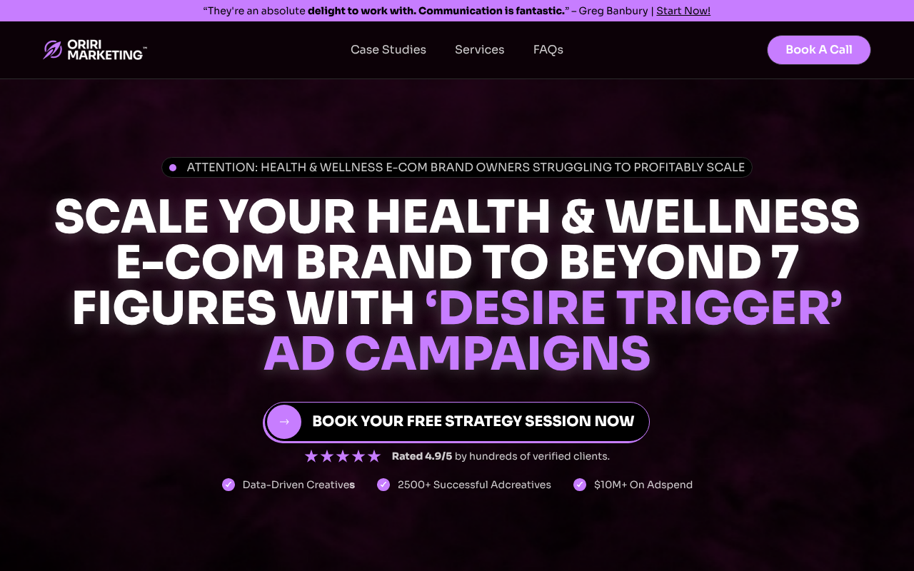 ORIRI Marketing screenshot
