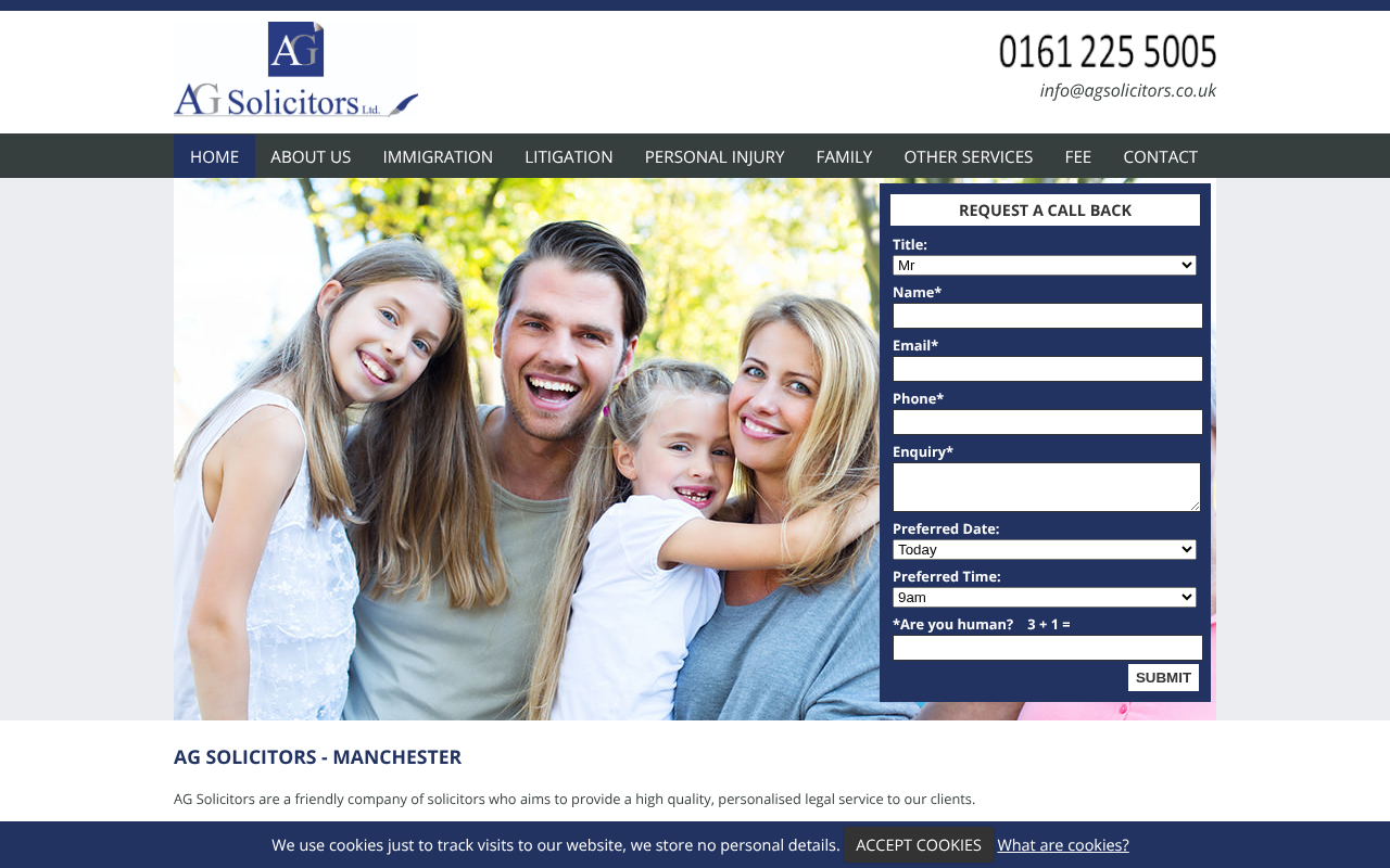 AG Solicitors Ltd. screenshot