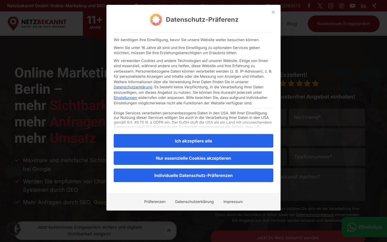 Netzbekannt - Die Online-Marketing & SEO-Agentur Berlin — Web Directory