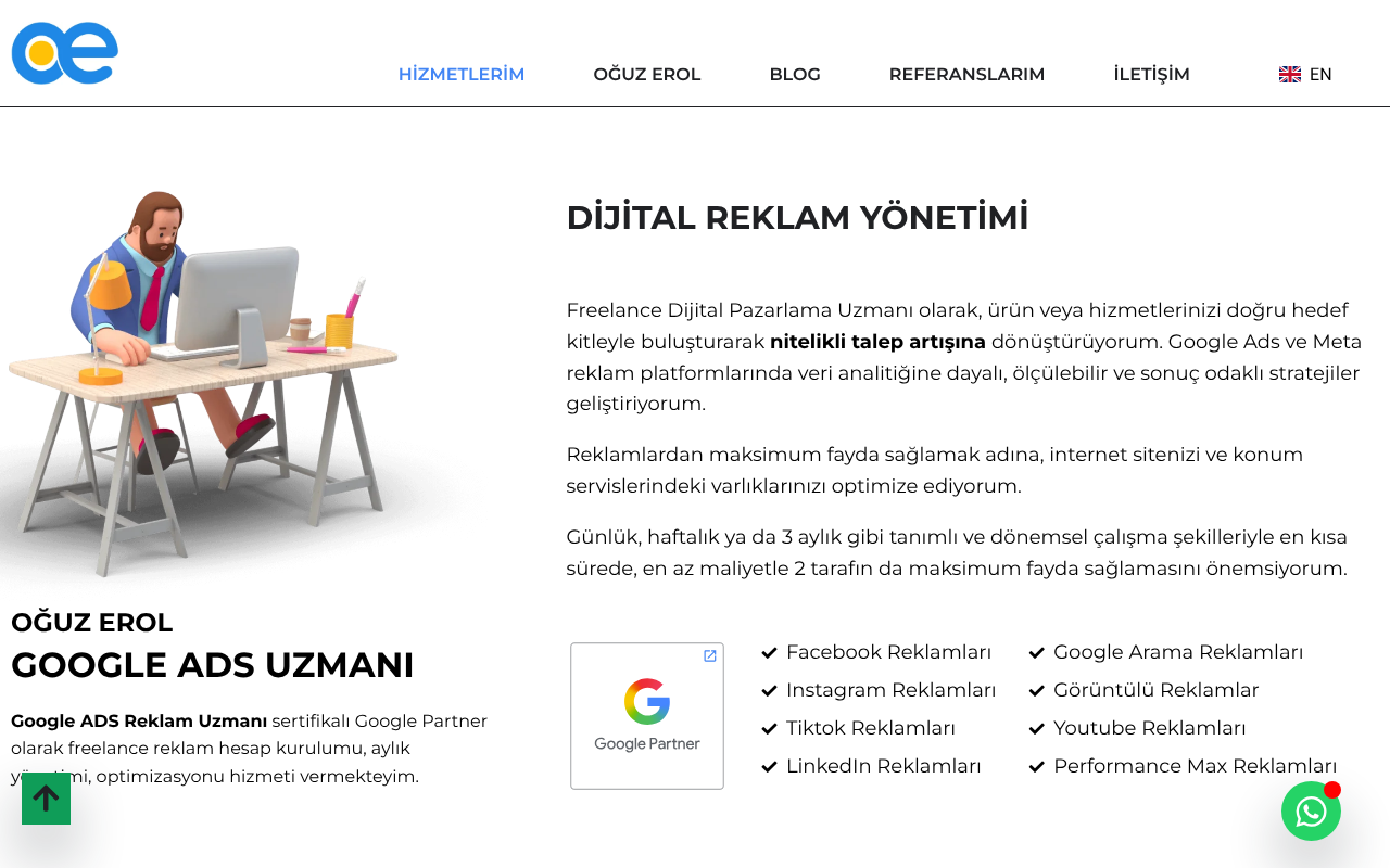 Oğuz Erol ADS Uzmanı | Dijital Pazarlama Danışmanlık | Reklam Verme Hizmetleri screenshot