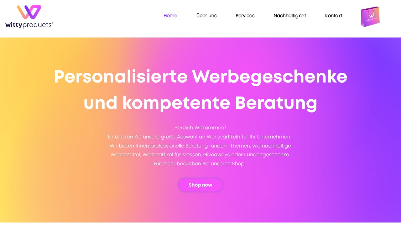 Witty Products GmbH - Werbeagentur, Werbeartikel, München screenshot