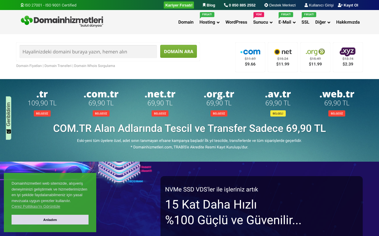 Domainhizmetleri.com (DH Bulut Bilişim A.Ş.) screenshot