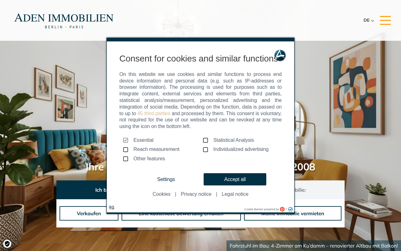 ADEN Immobilien – Immobilienmakler & Kapitalanlagen Berlin screenshot