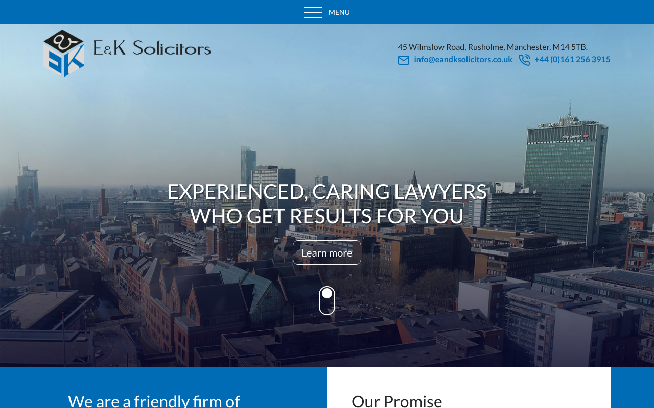 E & K Solicitors screenshot