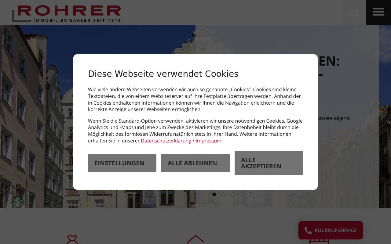 ROHRER Immobilien GmbH screenshot