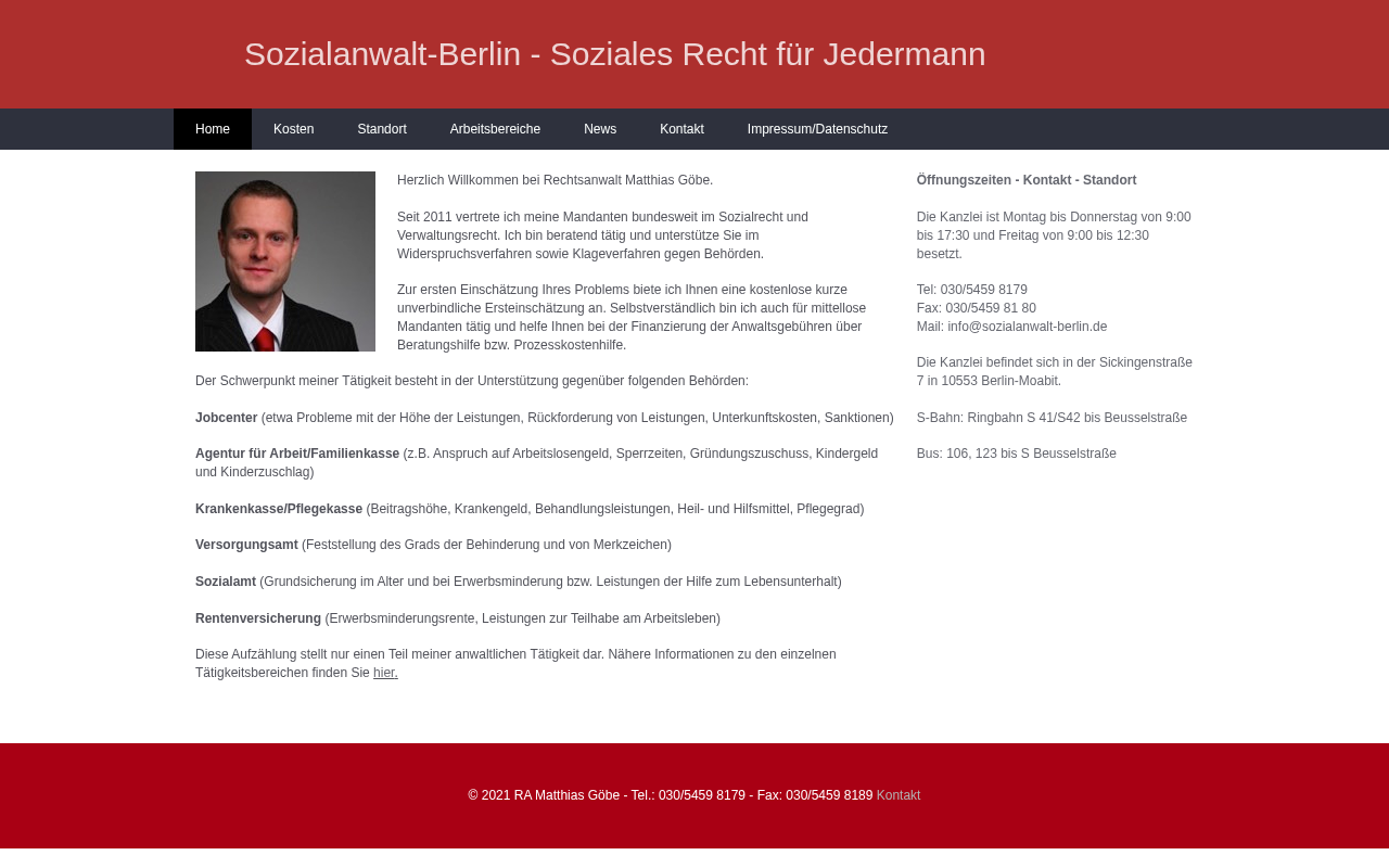 Rechtsanwaltskanzlei Matthias Göbe screenshot