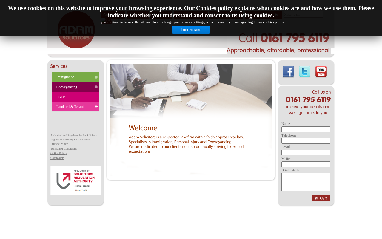 Adam Solicitors screenshot