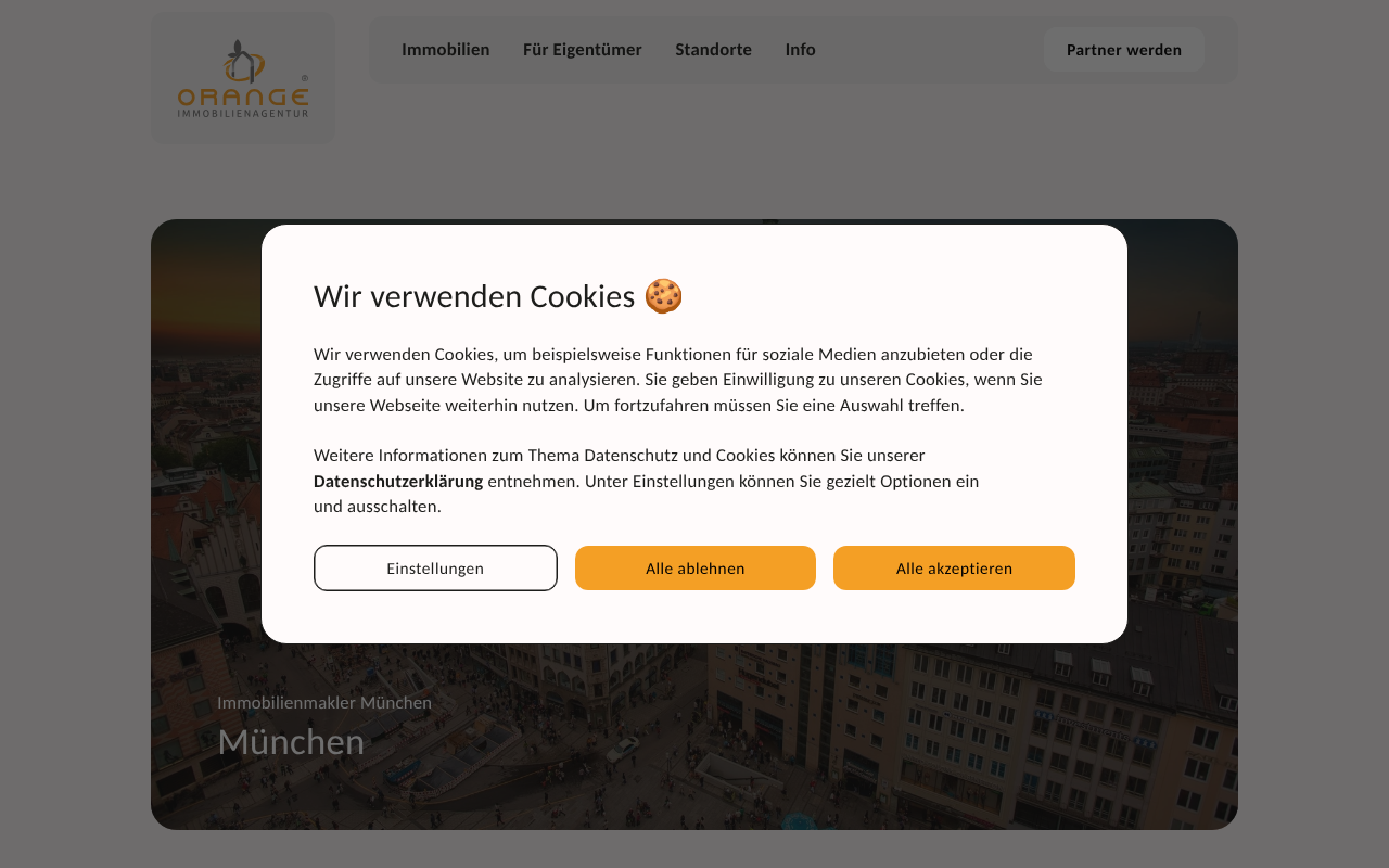 ORANGE Immobilienagentur München screenshot