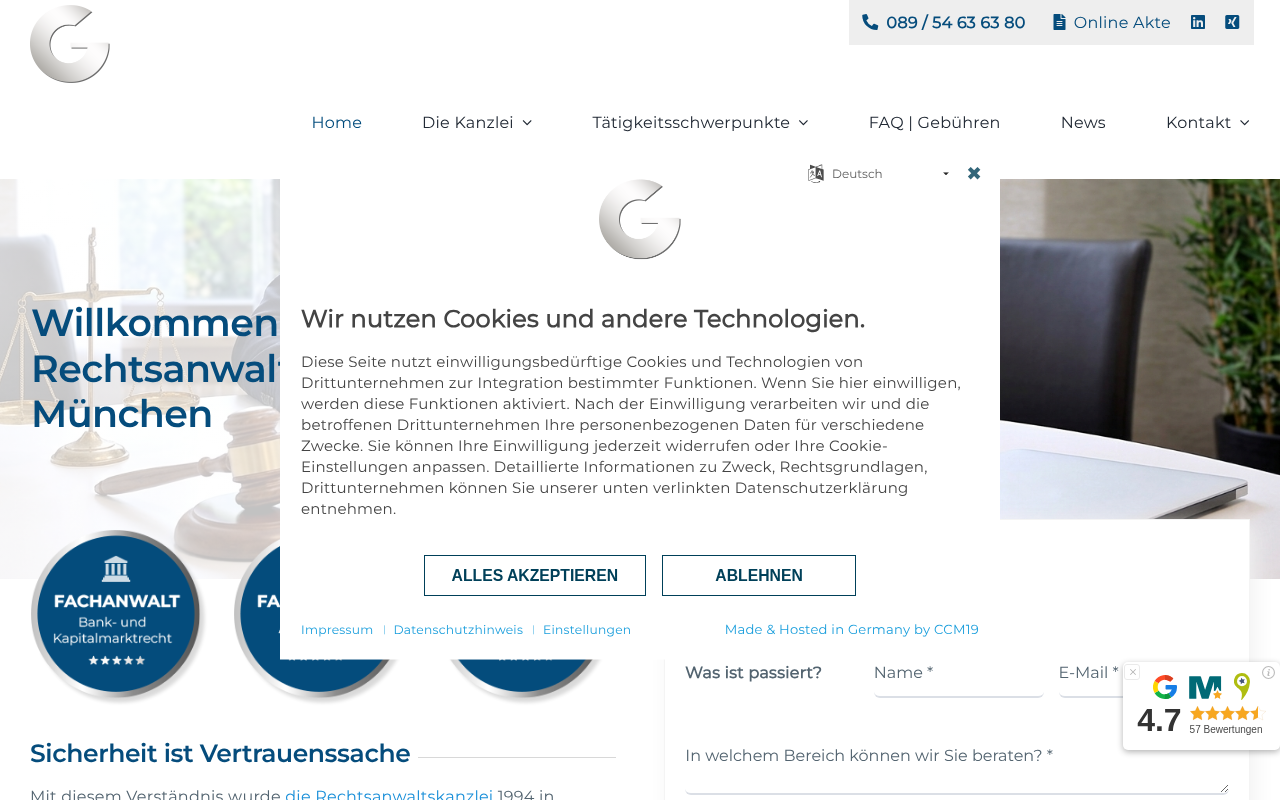Rechtsanwalt Helmut Göttler screenshot