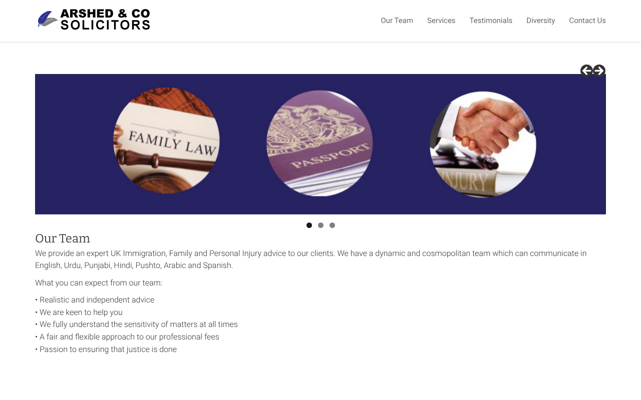 Arshed & Co Solicitors screenshot