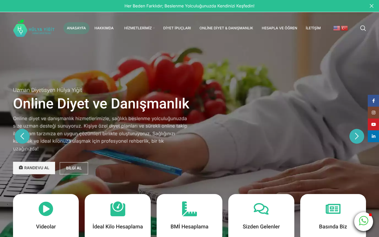 https://diyetisyenhulyayigit.com screenshot
