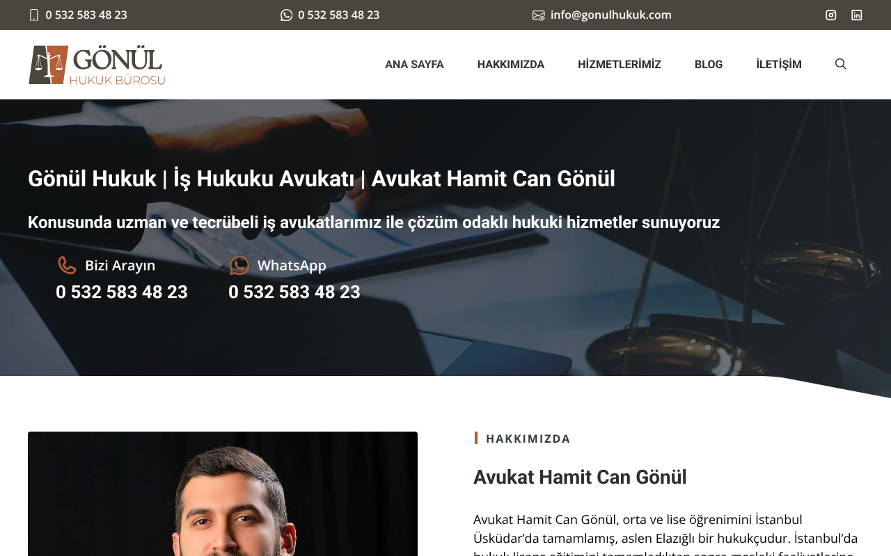 Gönül Hukuk | İş Hukuku Avukatı | Avukat Hamit Can Gönül