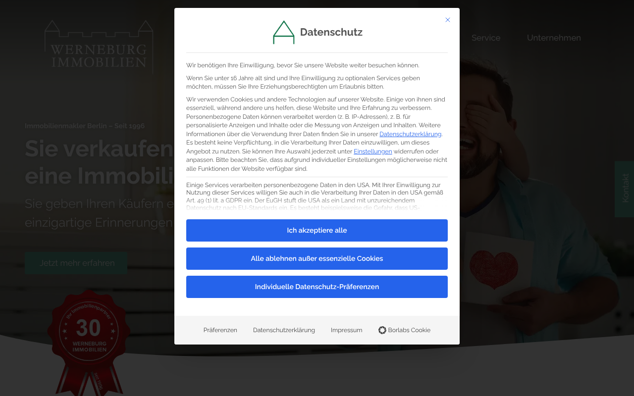 WERNEBURG IMMOBILIEN screenshot