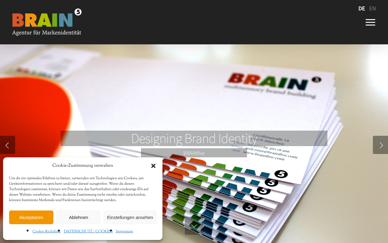 BRAINfive. Agentur für Markenidentität. München. screenshot