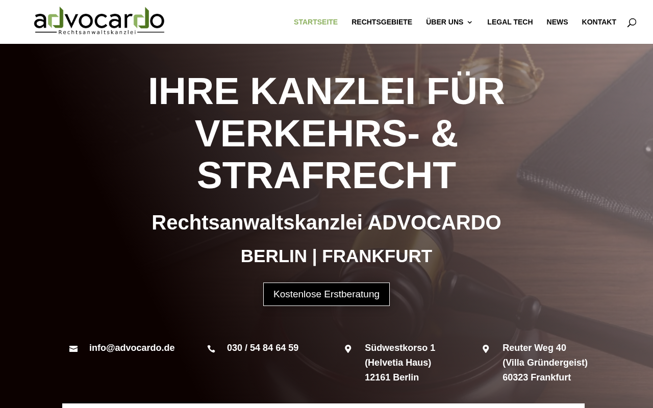 Rechtsanwaltskanzlei Advocardo screenshot