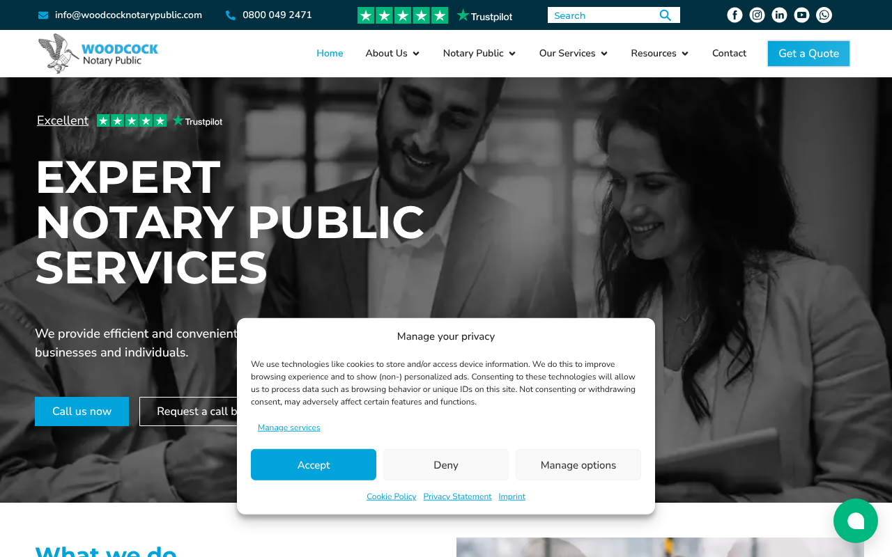 Woodcock Law & Notary Public screenshot