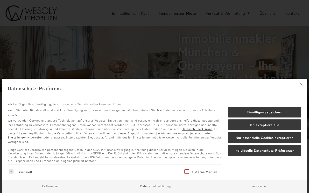 WESOLY Immobilien - Immobilienmakler München screenshot