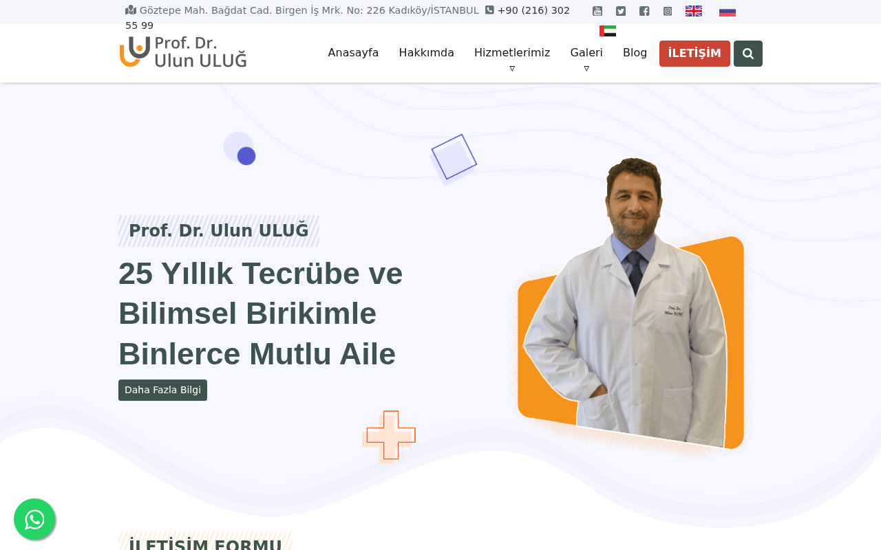 Prof. Dr. Ulun Uluğ | Tüp Bebek ve Kadın Hastalıkları & Doğum Uzmanı screenshot