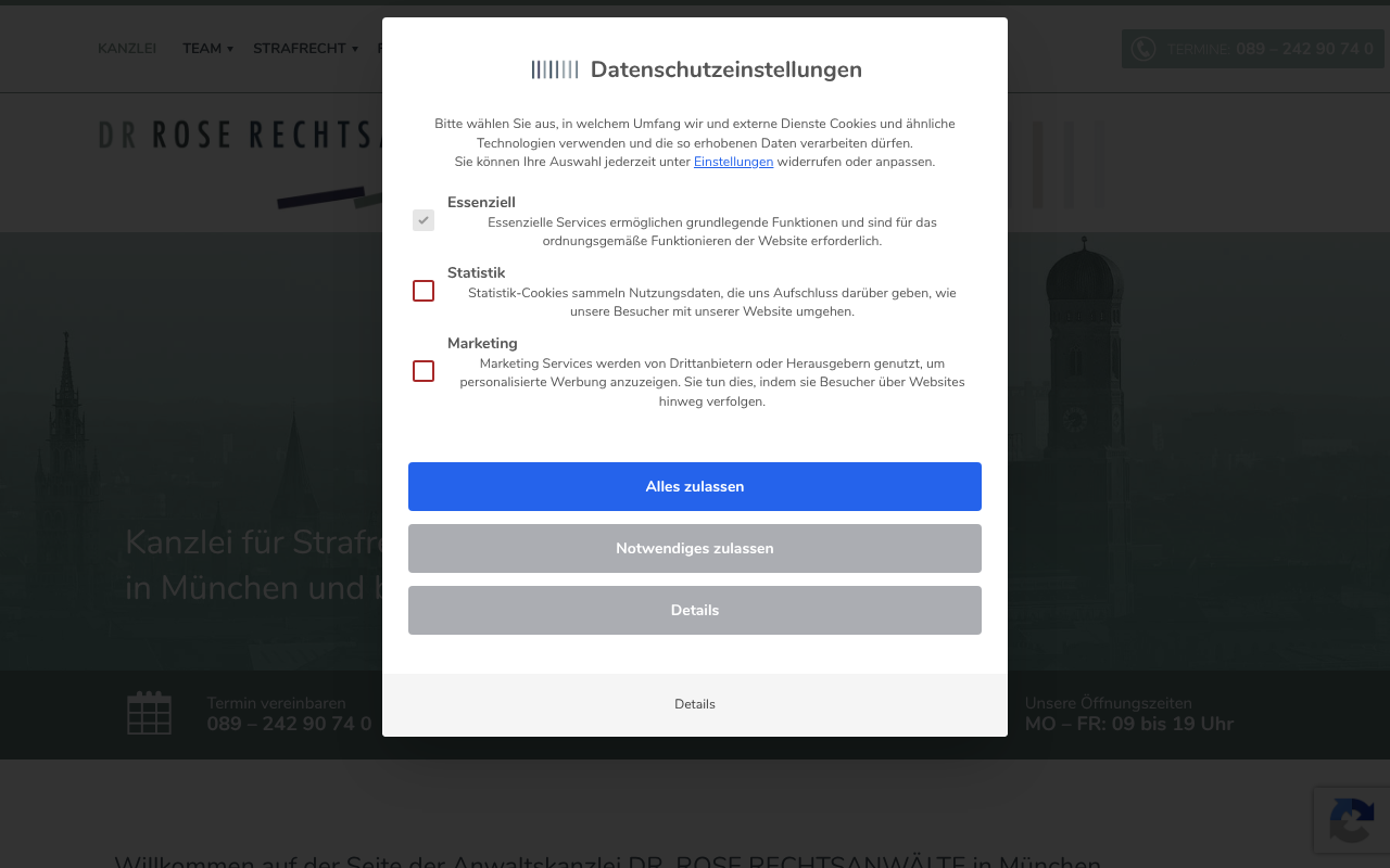 Dr. Rose Rechtsanwälte screenshot