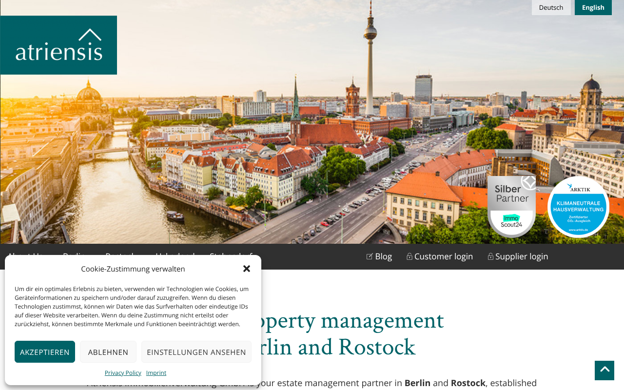 Atriensis Immobilienverwaltung GmbH screenshot