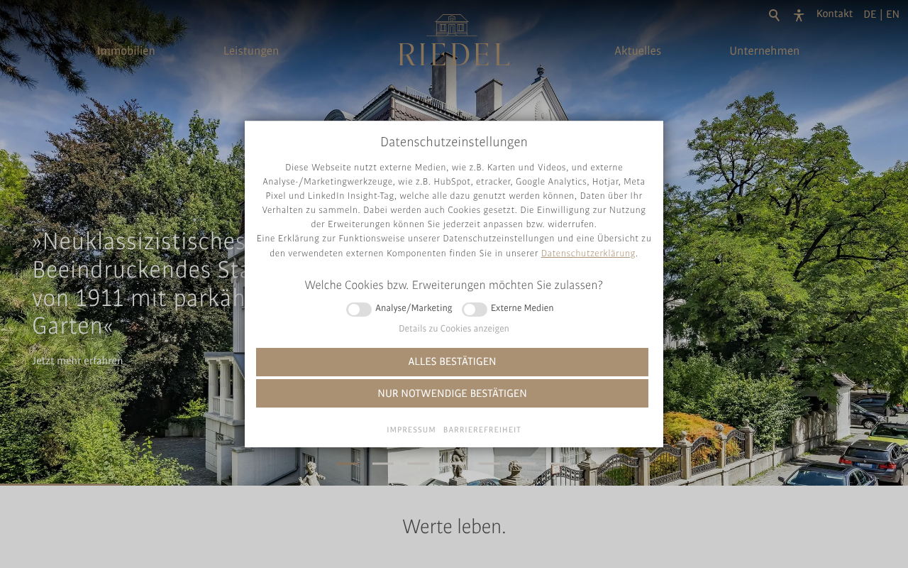 RIEDEL Immobilien GmbH screenshot