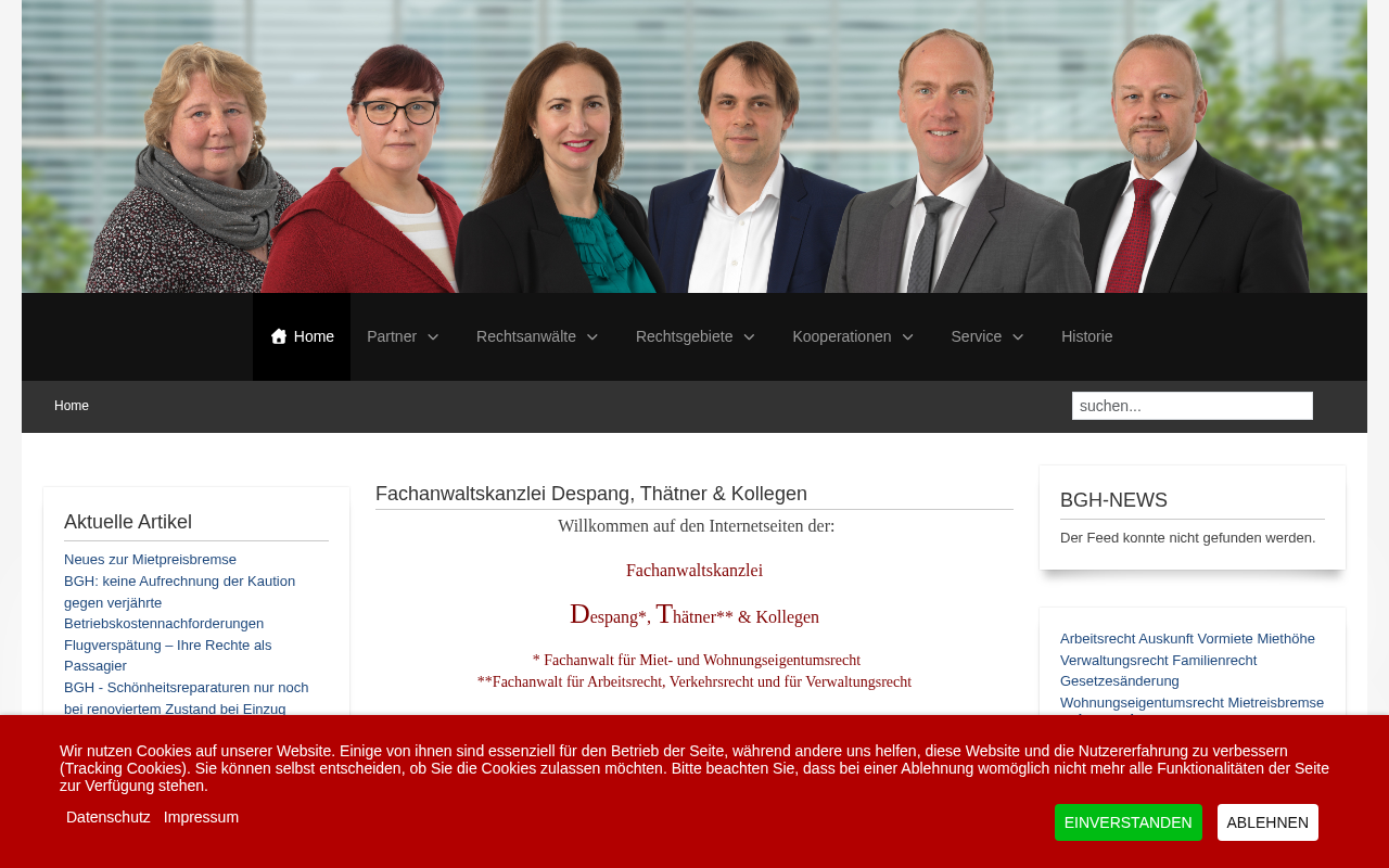 Rechtsanwälte Despang, Thätner & Kollegen screenshot