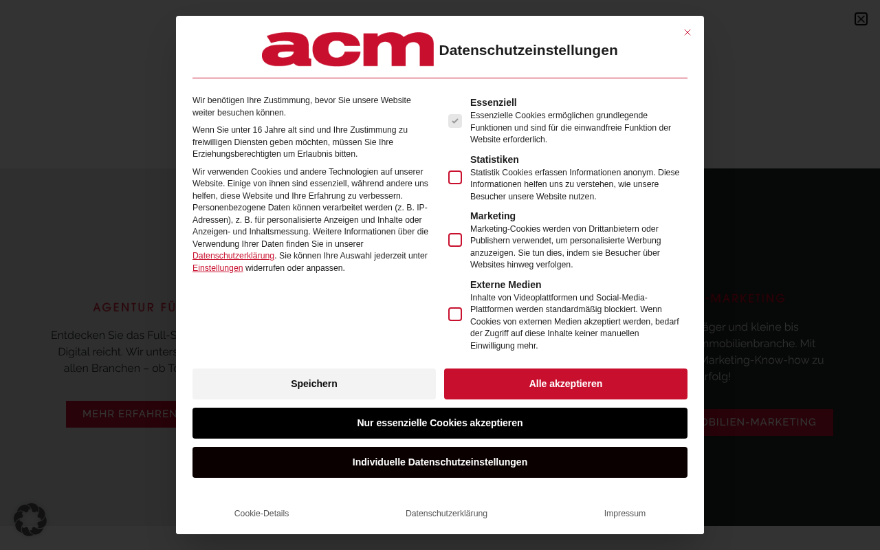 acm Werbeagentur GmbH - Agentur für creatives Marketing screenshot