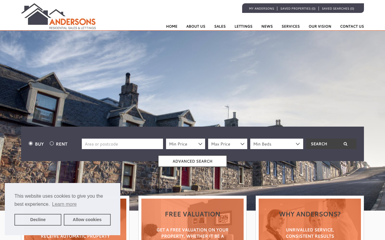 Anderson's Estate Agents screenshot