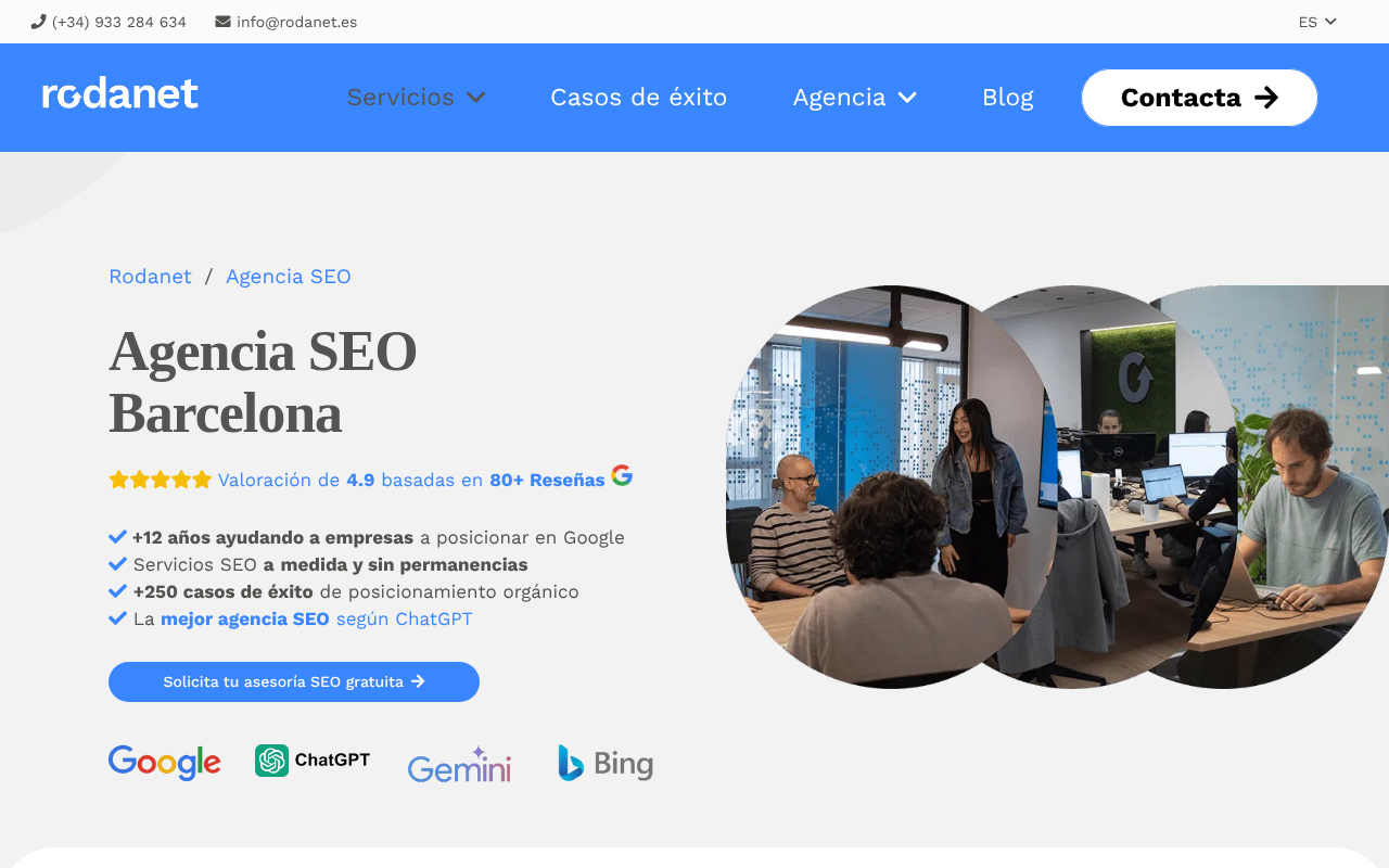 Agencia SEO en Barcelona | RODANET screenshot