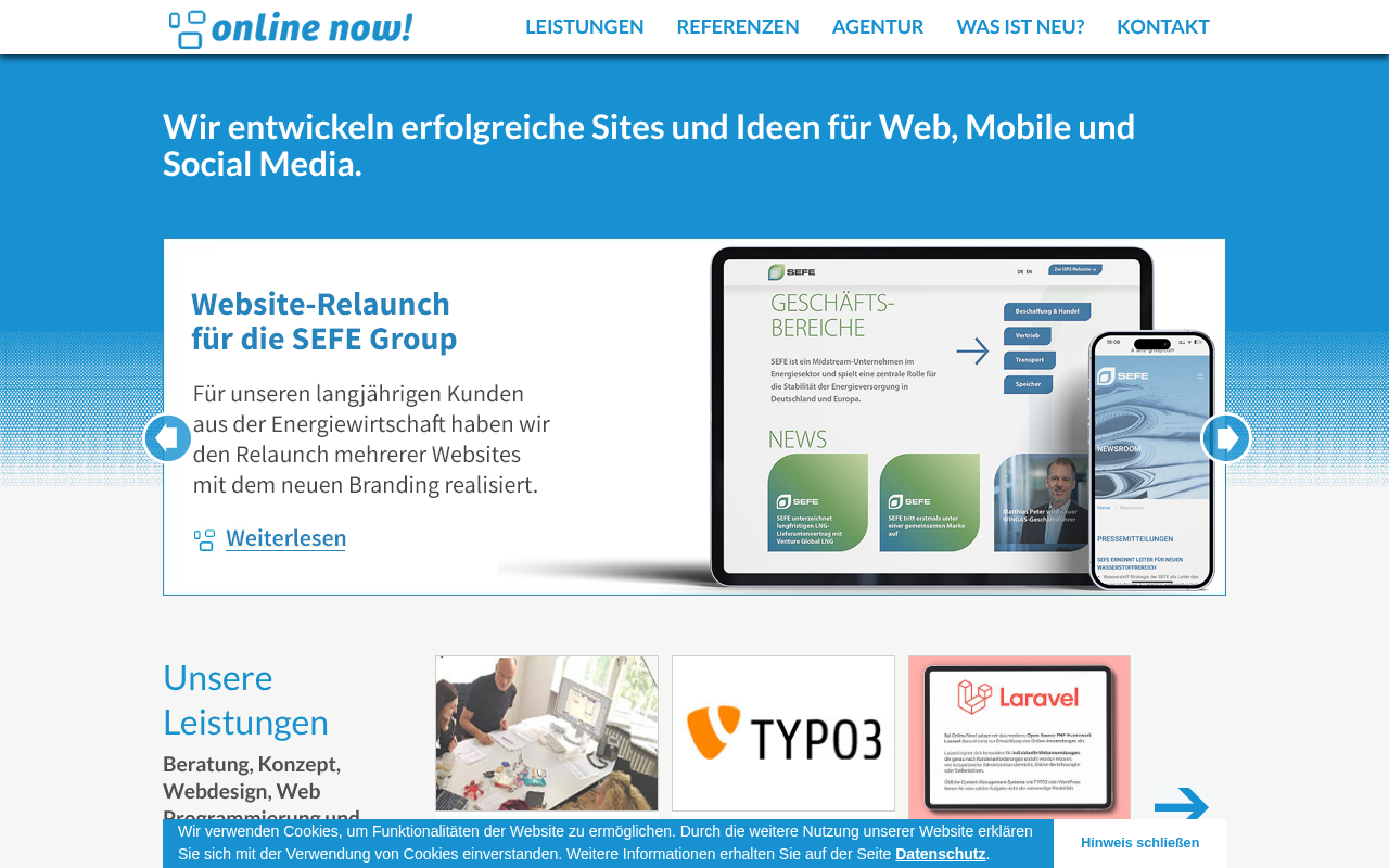 Online Now! GmbH Agentur für digitale Kommunikation screenshot