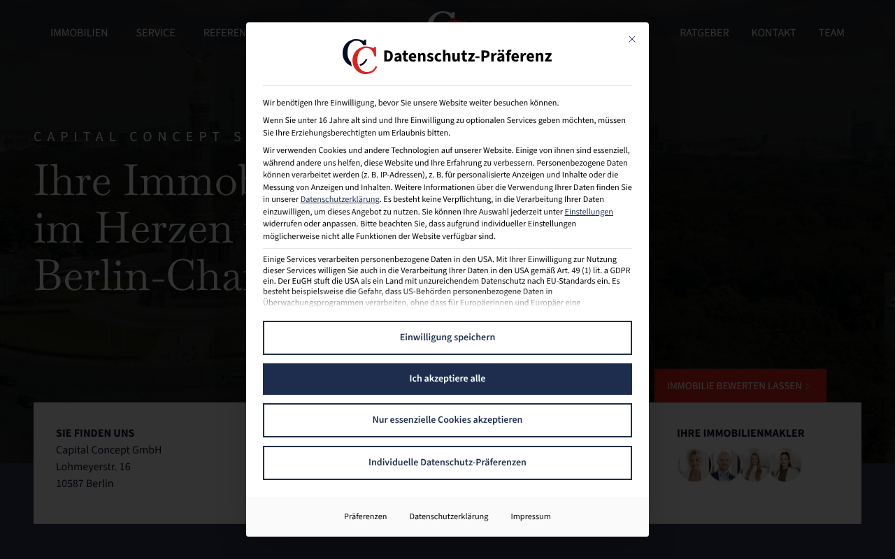 Capital Concept | Immobilienmakler Charlottenburg screenshot