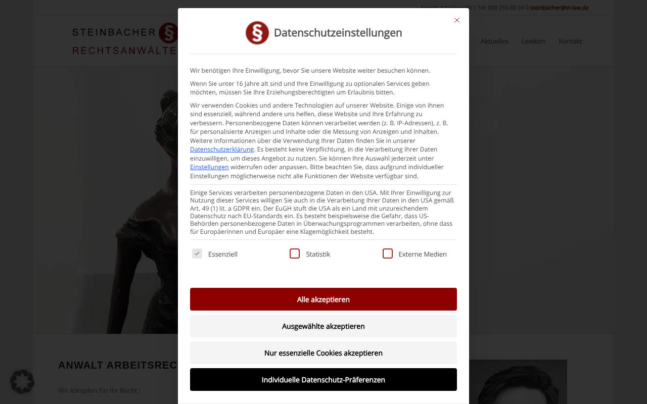 STEINBACHER | RECHTSANWÄLTE - Fachanwalt für Arbeitsrecht München - Kündigungsschutzklagen Abfindungen Aufhebungsvertrag