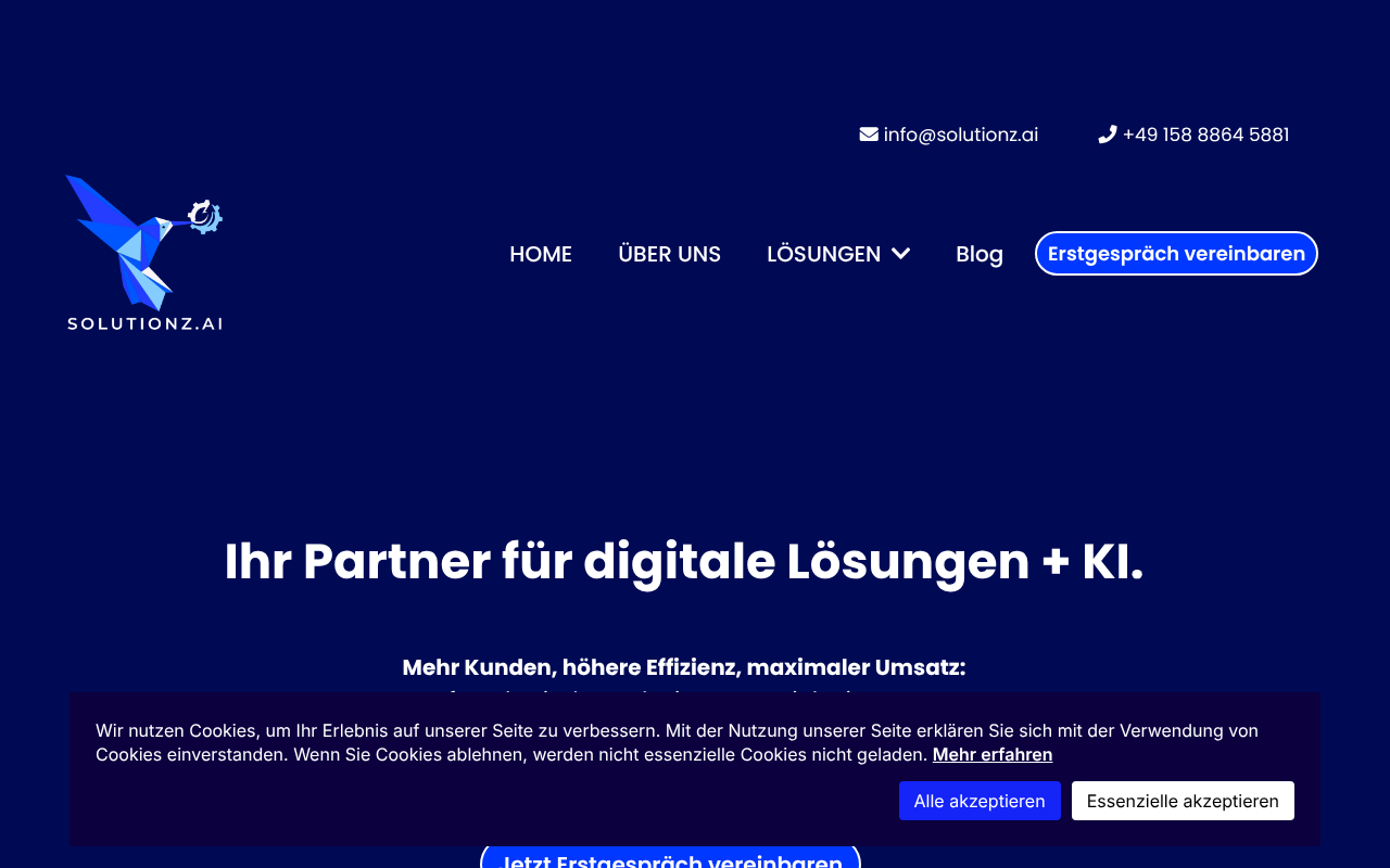 SOLUTIONZ.AI | KI - und Onlinemarketing Agentur Berlin screenshot