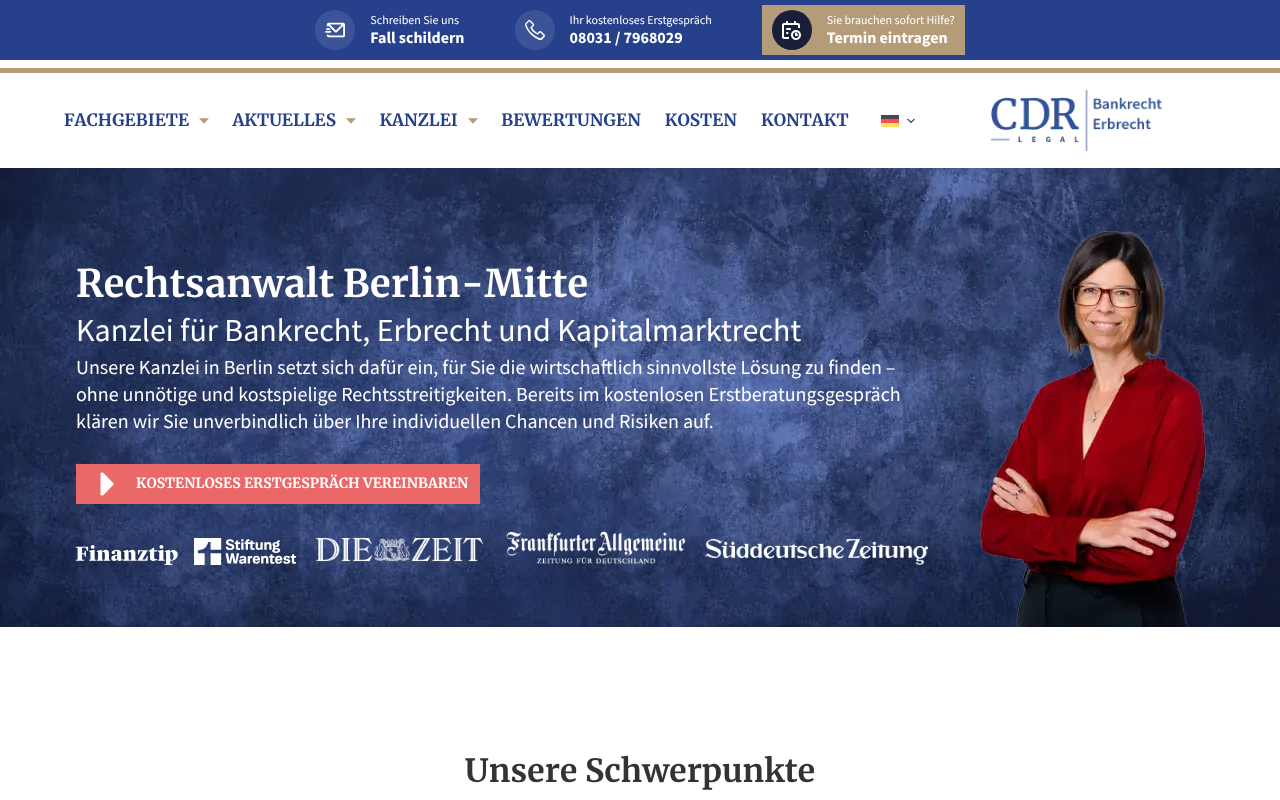 CDR Legal - Anwalt Erbrecht Berlin Mitte screenshot