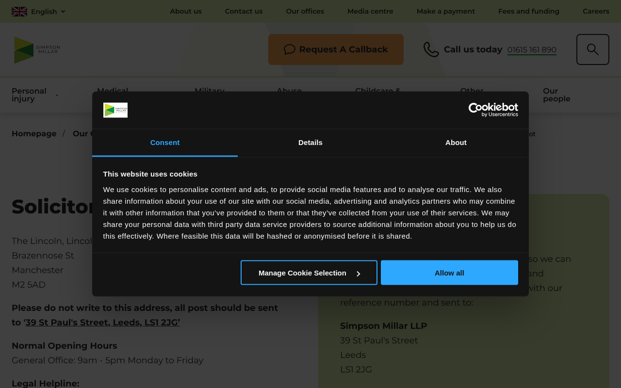 Simpson Millar Solicitors Manchester screenshot