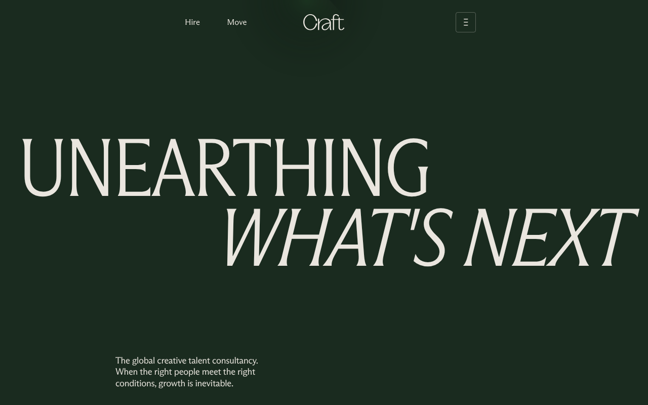 Craft: Global creative talent consultancy screenshot