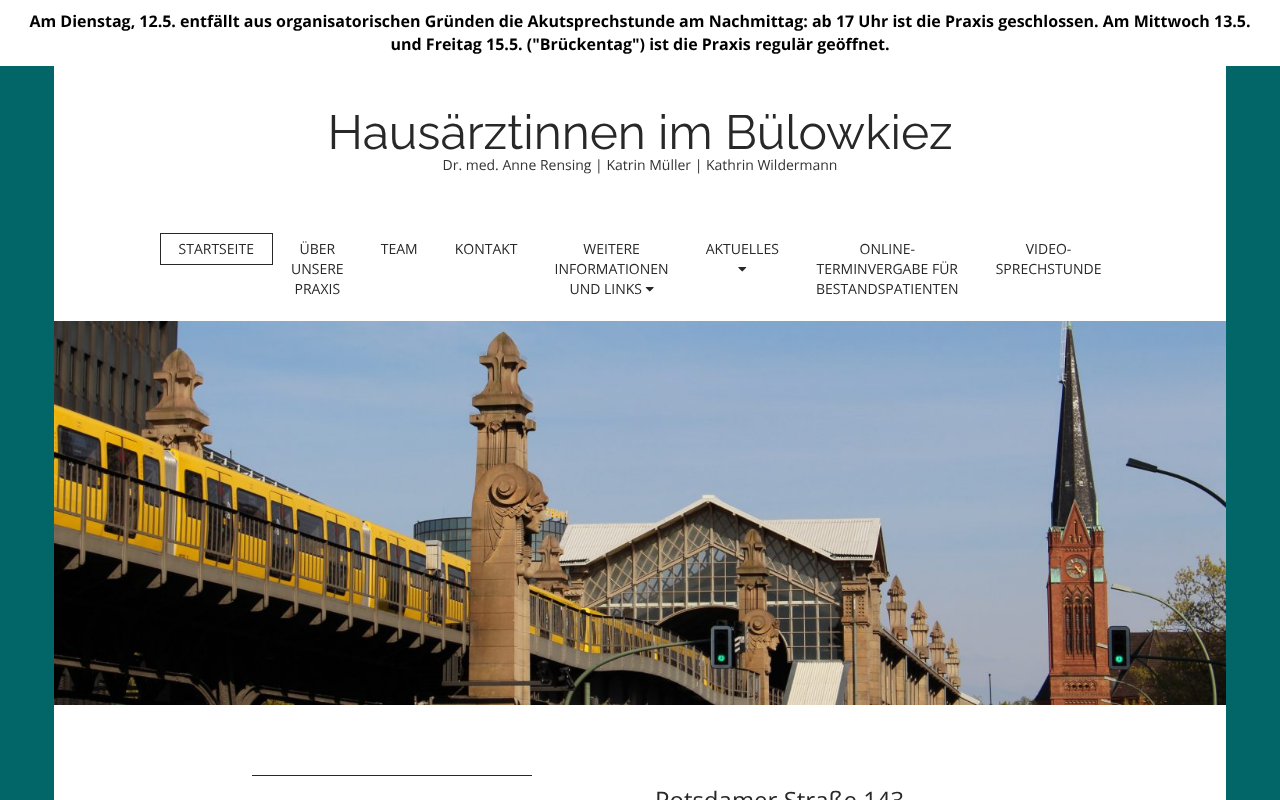 Hausärztinnen im Bülowkiez - Praxis für Allgemeinmedizin am U-Bahnhof Bülowstraße