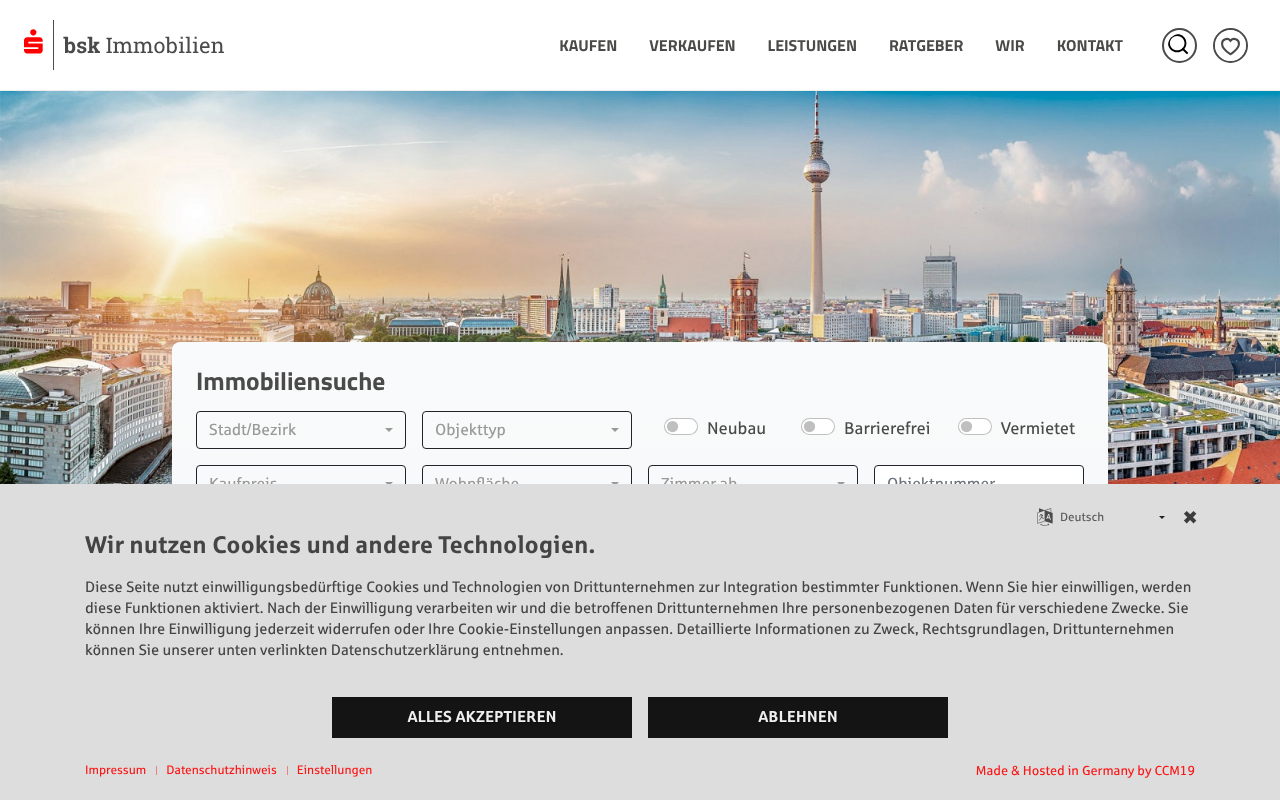 BSK Immobilien GmbH screenshot