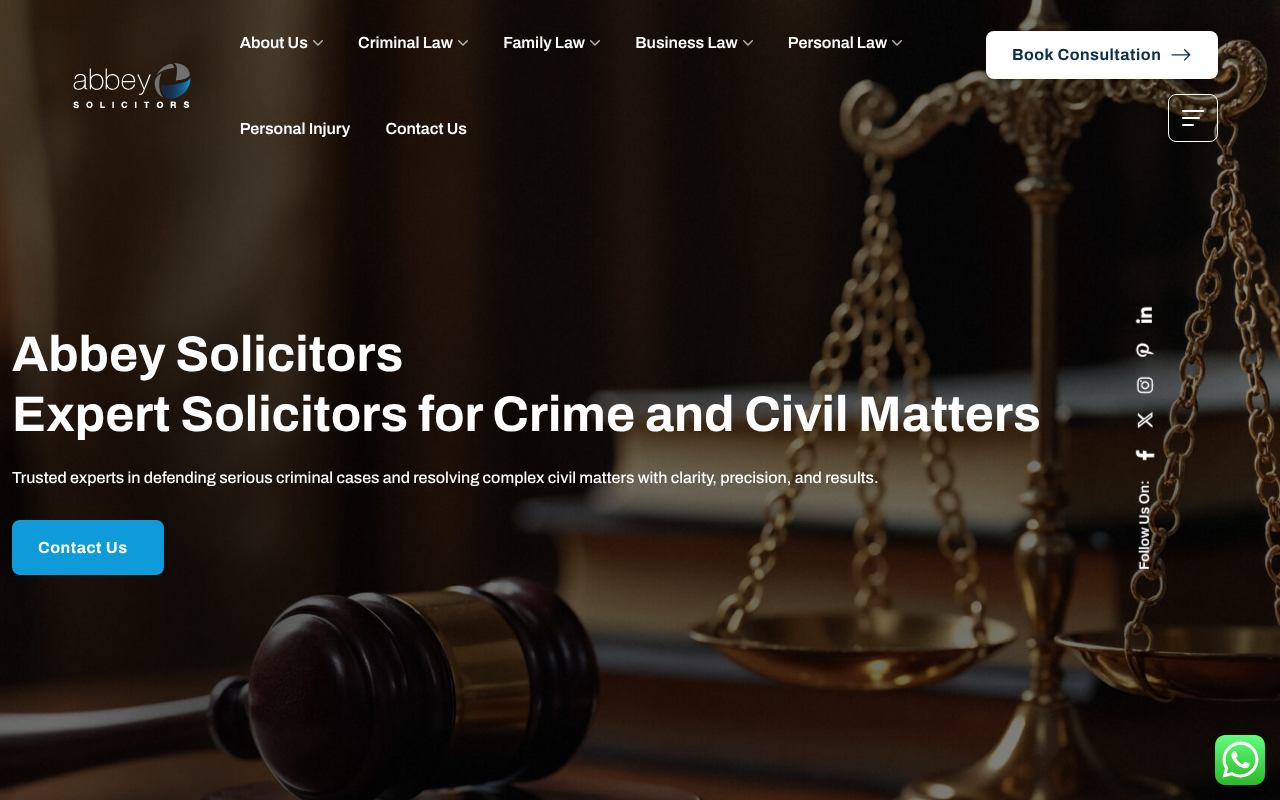 Abbey Solicitors screenshot