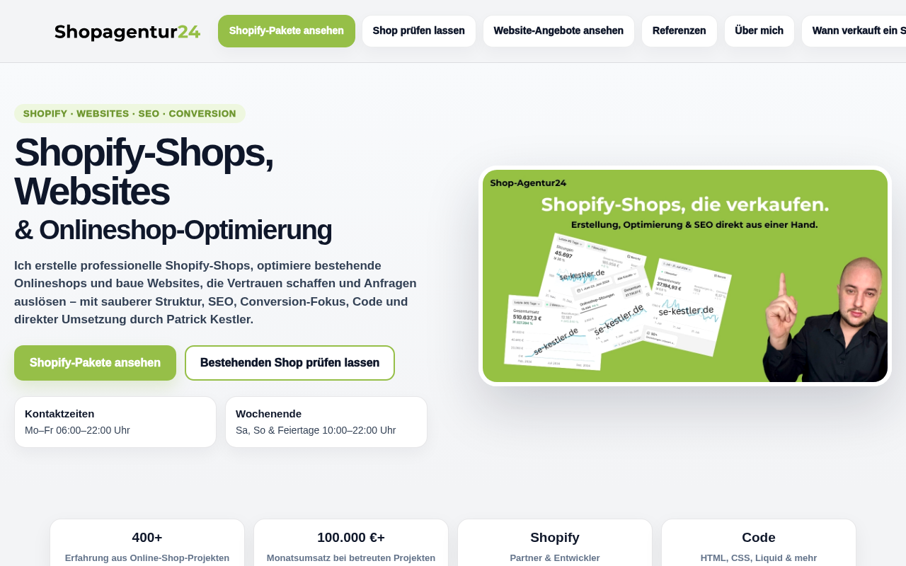 P.K. Onlineshops & Webseiten screenshot
