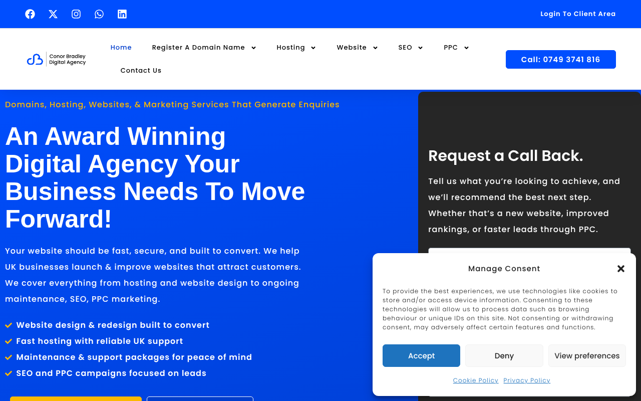 Conor Bradley - Sheffield Digital Agency screenshot