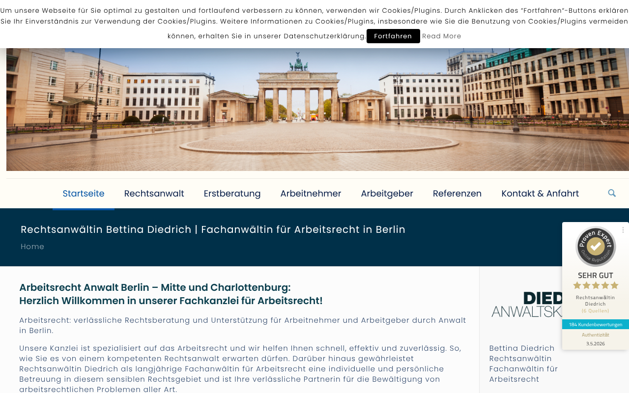 https://www.rechtsanwalt-arbeitsrecht-berlin-diedrich.de screenshot