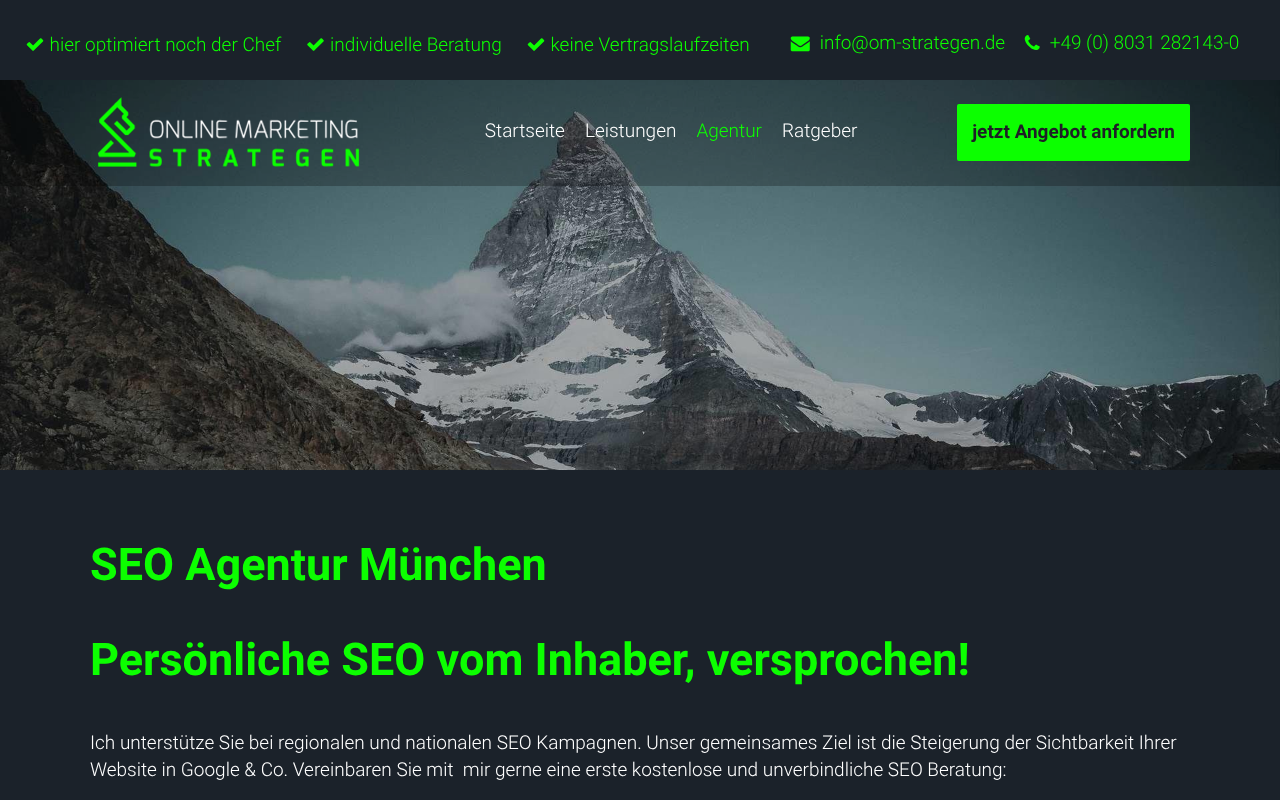 SEO Agentur München - Onlinemarketing-Strategen.de screenshot
