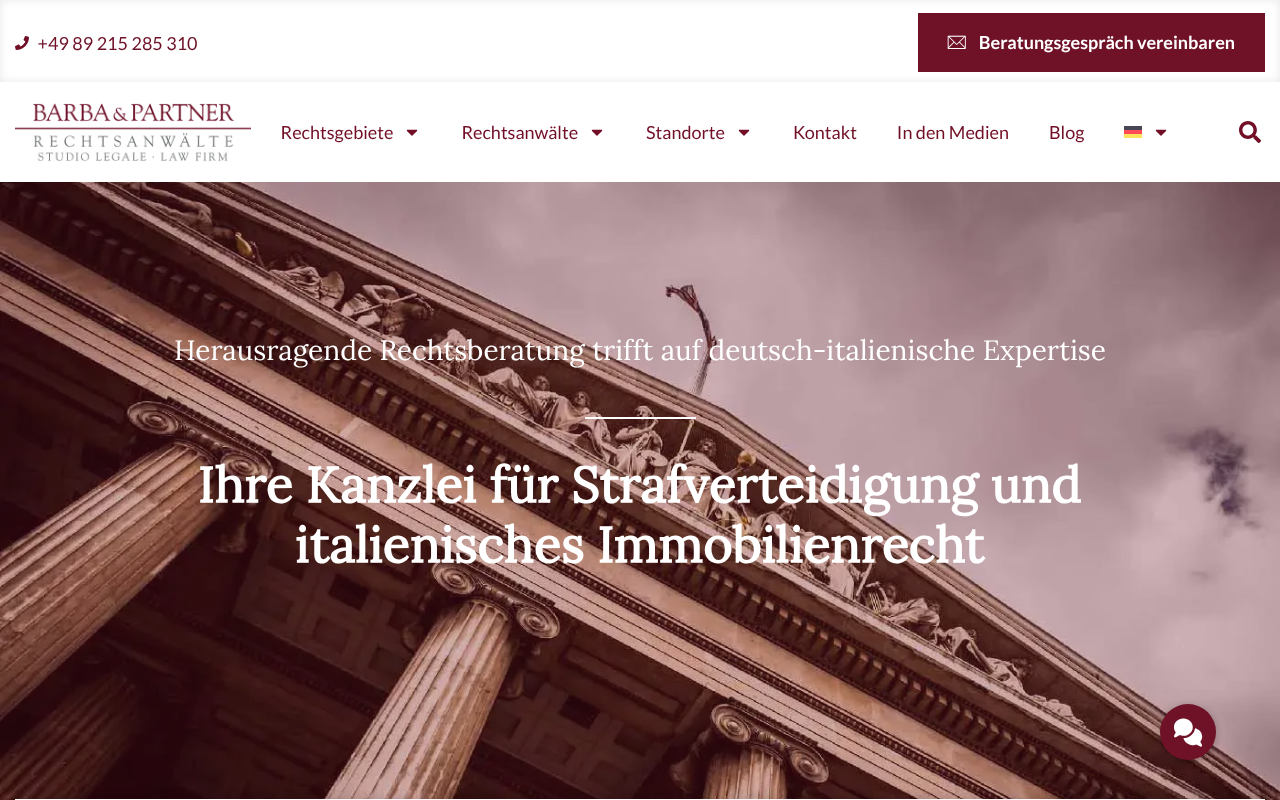 Barba & Partner Rechtsanwälte PartGmbB screenshot