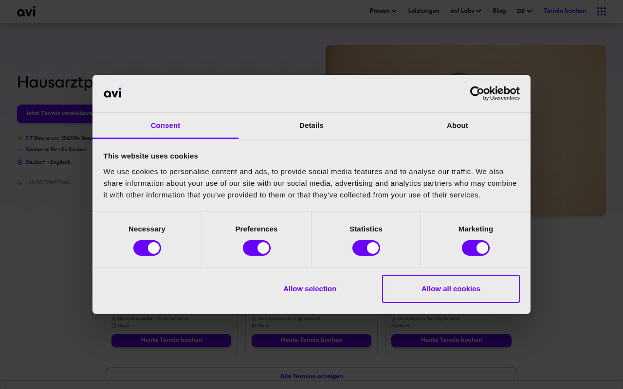 avi Hausarztpraxis Spittelmarkt screenshot